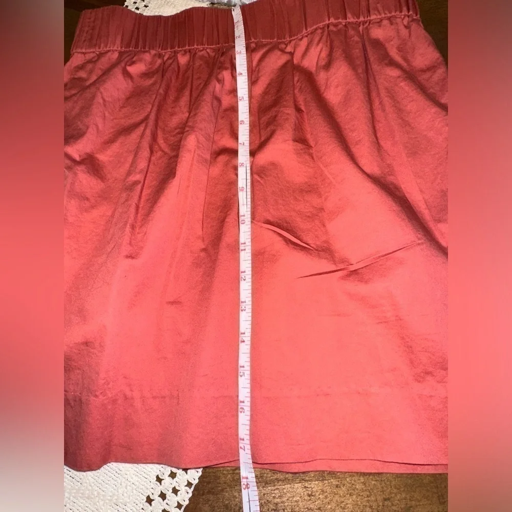 UEC J Crew Sidewalk Pleated Pull-on Mini Skirt Size 4 Coral Orange Pockets Lined